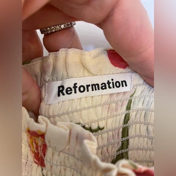 Reformation Orangerie Mini Dress Tulip Bianca Size Medium - Picture 7 of 8